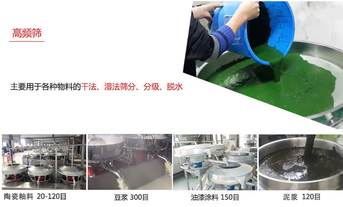 用于各種物料的干法，濕法，分級(jí)，脫水等功能
