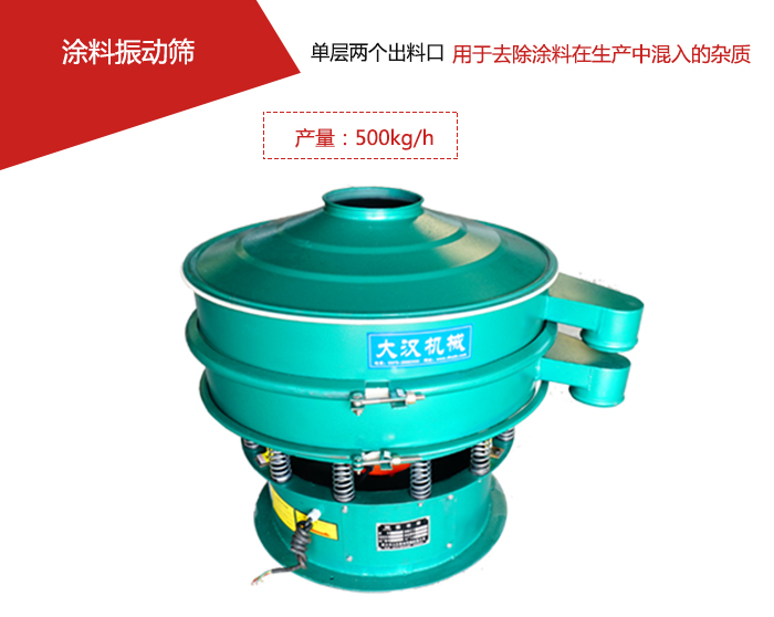 涂料屬于普通不易發(fā)生反應(yīng)的物料，所以涂料振動(dòng)篩采用的是碳鋼材質(zhì)。