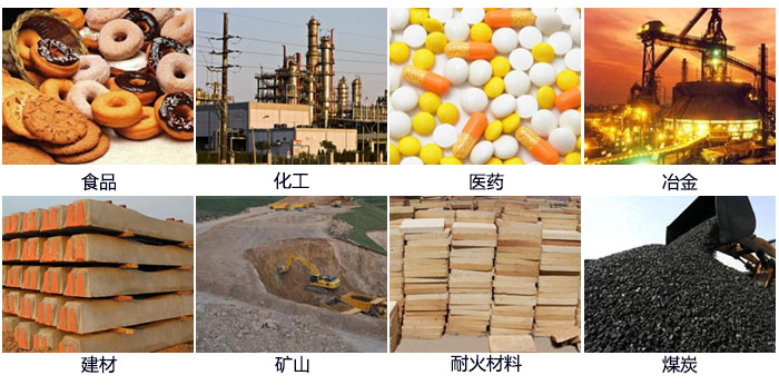 DH-800振動篩適用的行業(yè)：食品，化工，醫(yī)藥，冶金，建材，礦山，耐火材料，煤炭。